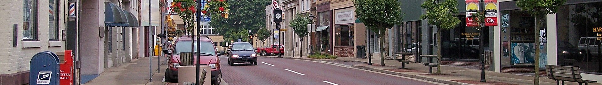 A street in downtown Beckley, West Virginia